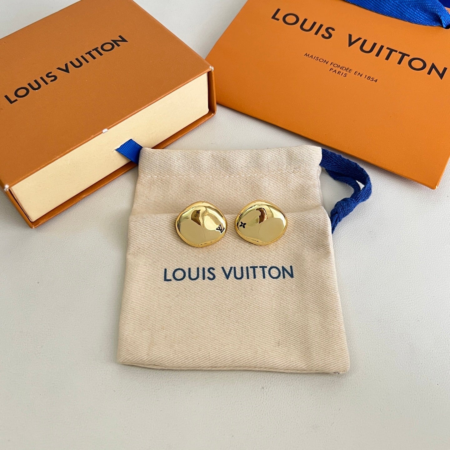 [Glimmer]Gold Paris Stud Earrings
