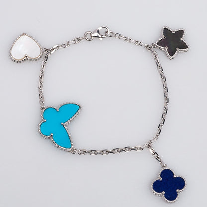 [Glimmer]LUCKY SPRING SILVER BRACELET 4 MOTIF