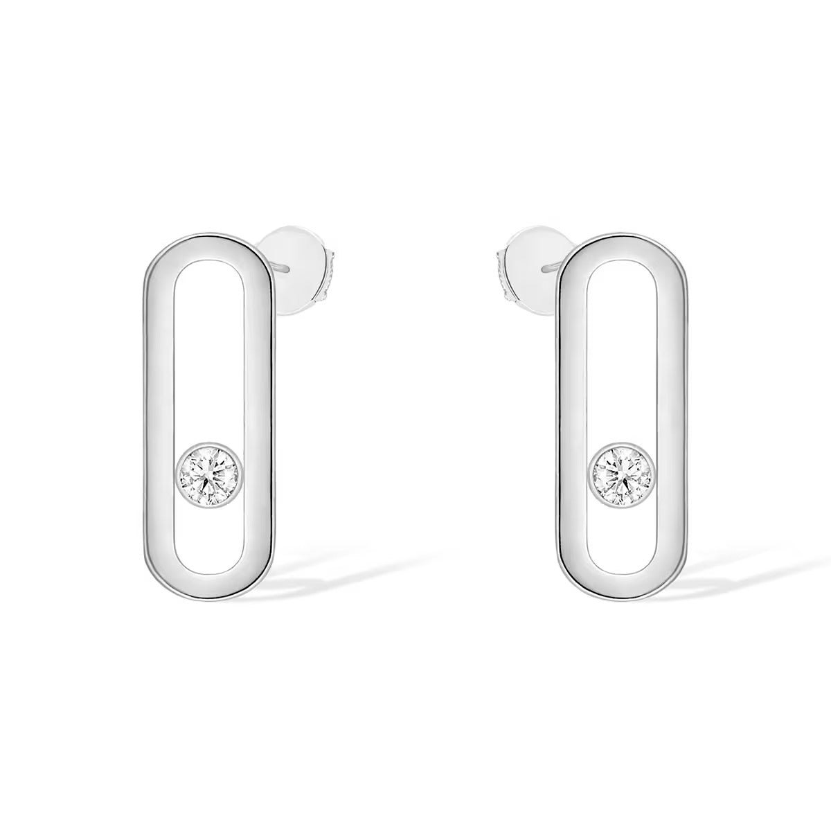 [Glimmer]MOVE UNO SMALL 1 DIAMOND EARRINGS