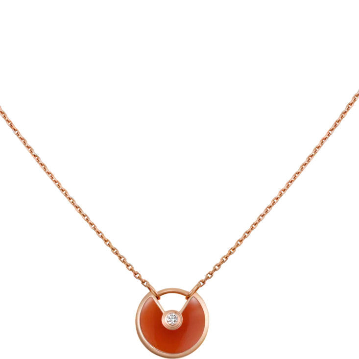 [Glimmer]AMULETTE GOLD CARNELIAN ONYX NECKLACE