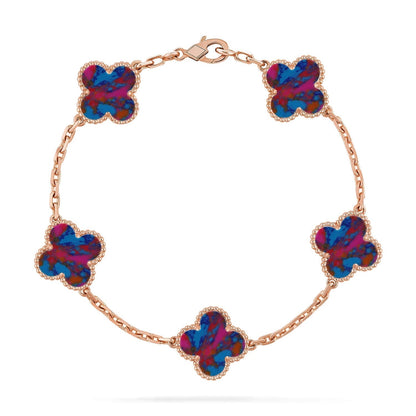 [Glimmer]CLOVER 5 MOTIF COLOR GEMSTONES BRACELET COLLECTION