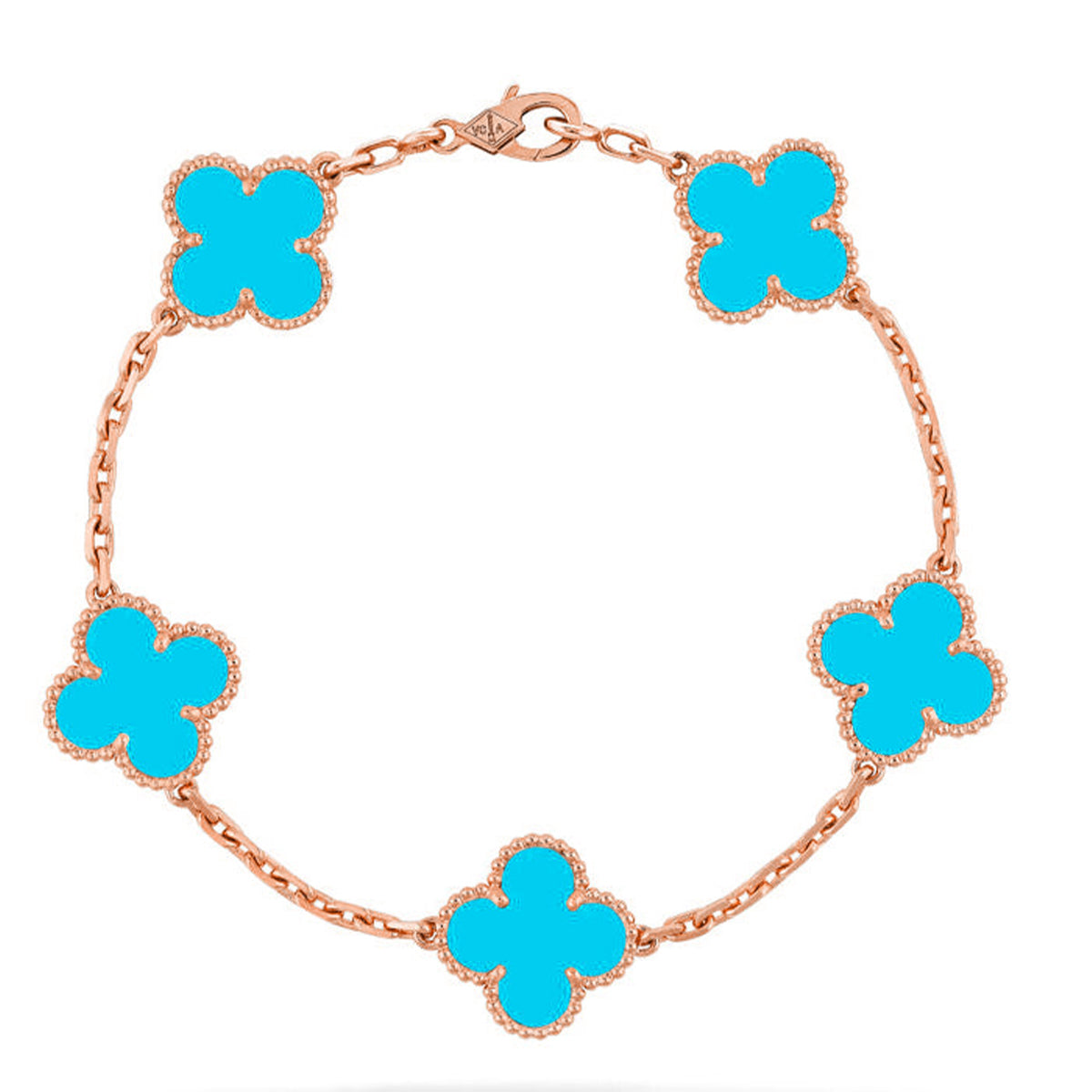 [Glimmer] CLOVER 5 MOTIF TURQUOISE BRACELET COLLECTION