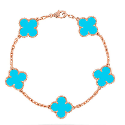[Glimmer] CLOVER 5 MOTIF TURQUOISE BRACELET COLLECTION