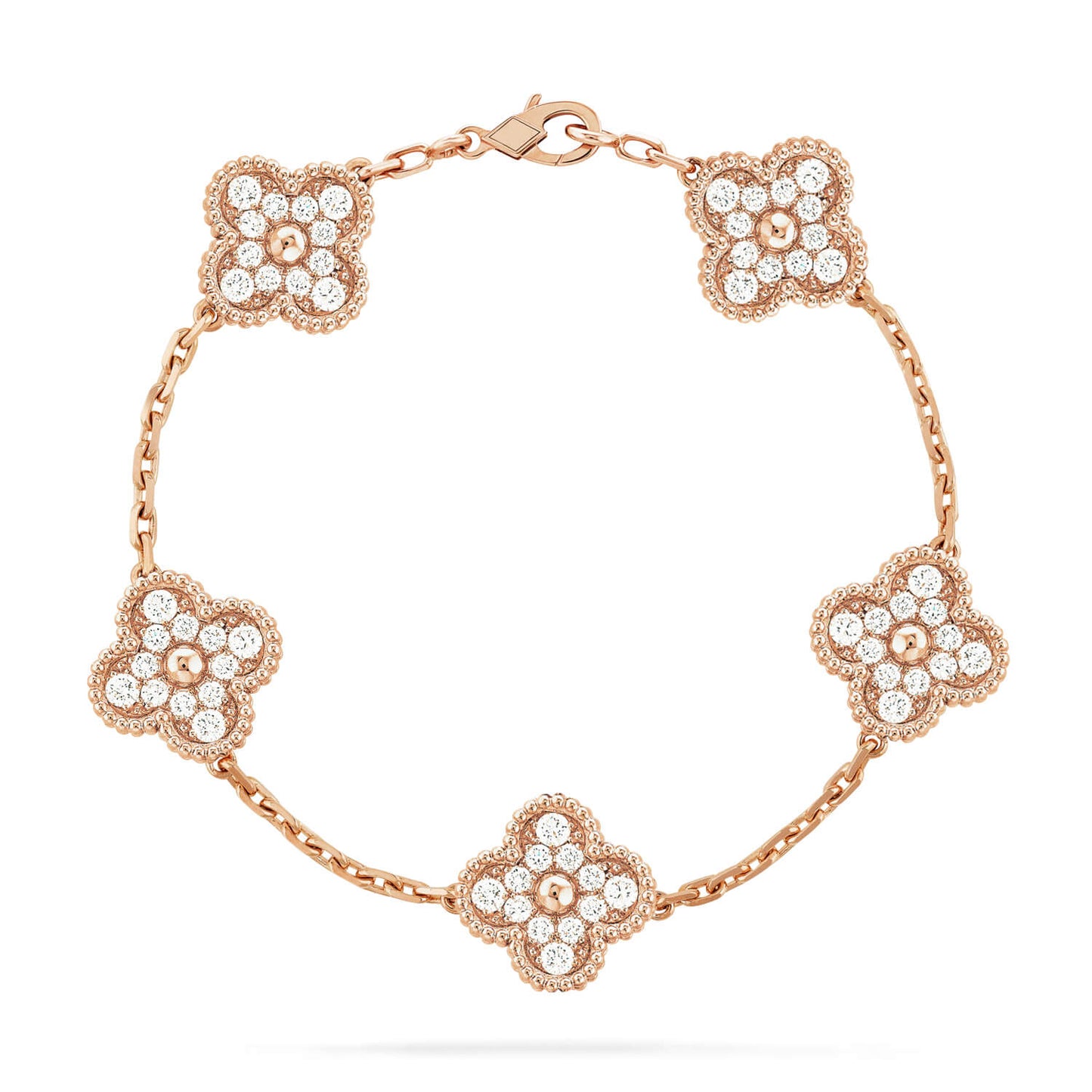 [Glimmer] CLOVER 5 MOTIF FULL DIAMOND BRACELET COLLECTION