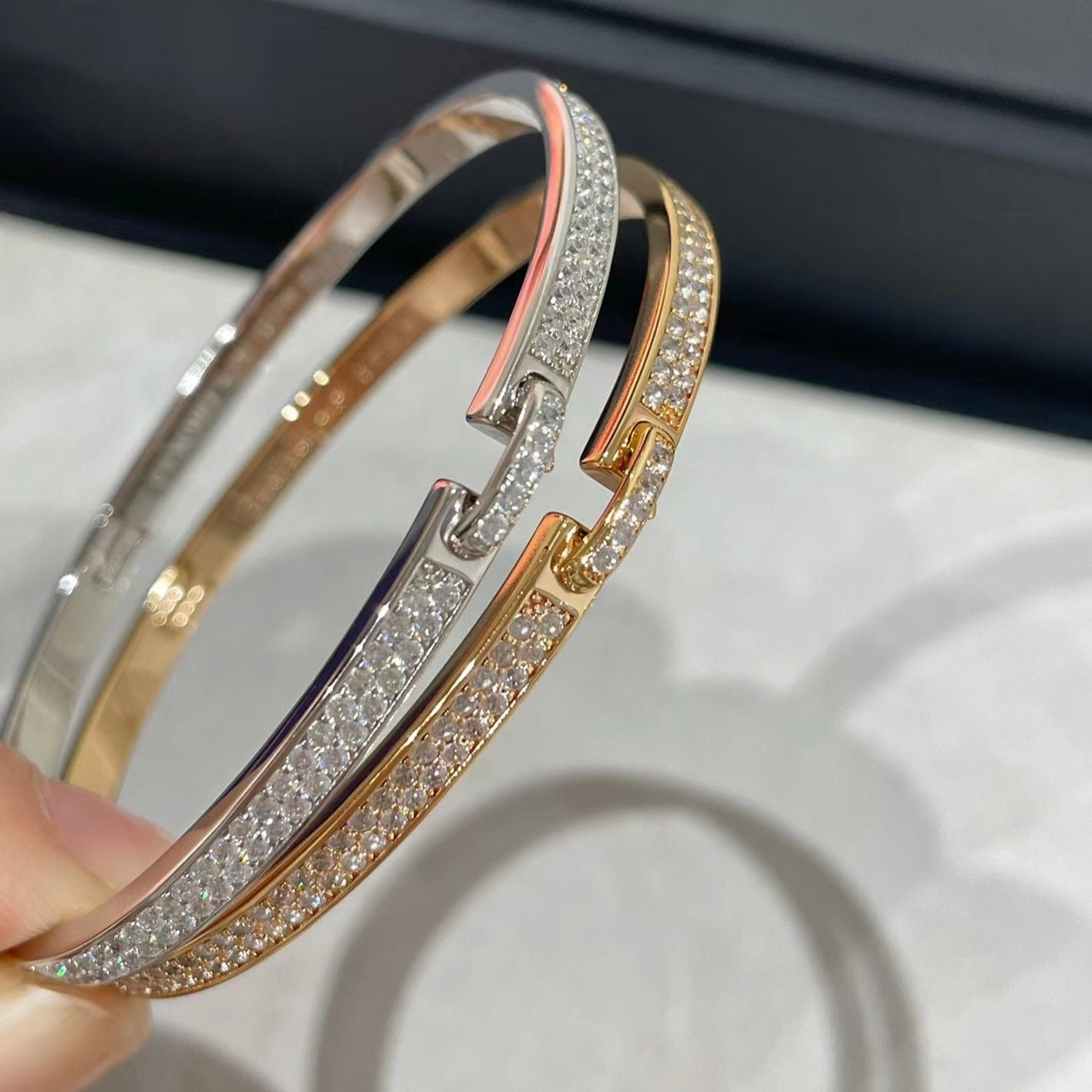 [Glimmer]LIENS VIDENCE DIAMOND PAVED BRACELET