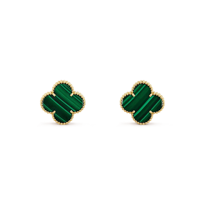 [Glimmer]CLOVER MINI 9.5MM MALACHITE  EARRINGS