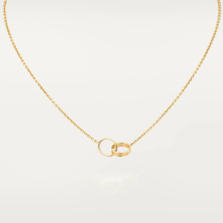 [Glimmer]LOVE NECKLACE DOUBLE RING GOLD