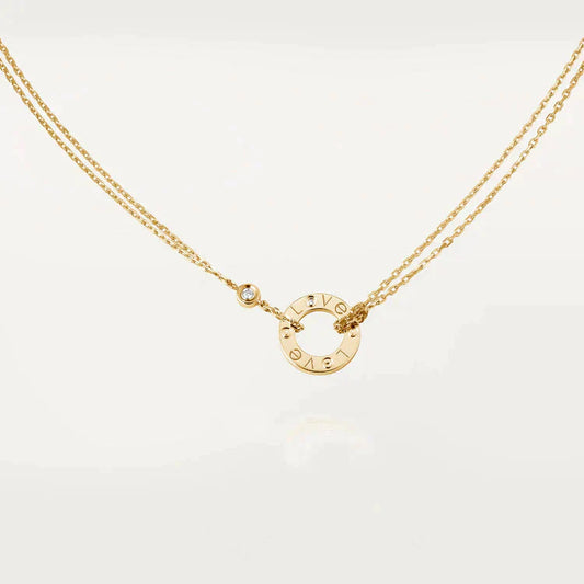 [Glimmer]LOVE NECKLACE 16MM 2 DIAMONDS