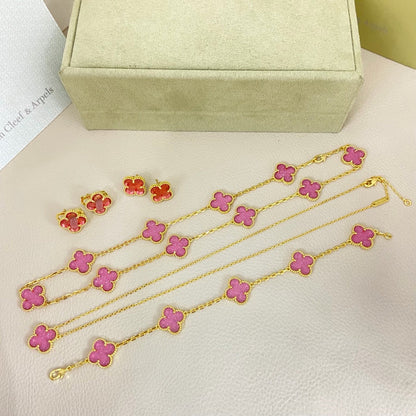 [Liorra Jewelry]CLOVER 10 MOTIFS  NEW BUBBLE PINK ENAMEL