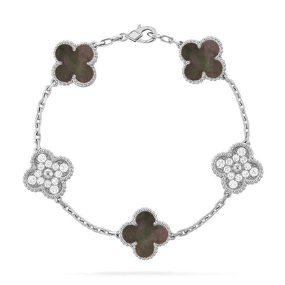 [Glimmer] CLOVER 5 MOTIF GRAY MOP BRACELET COLLECTION