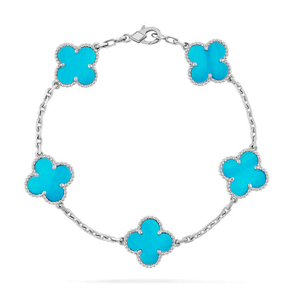 [Glimmer] CLOVER 5 MOTIF TURQUOISE BRACELET COLLECTION