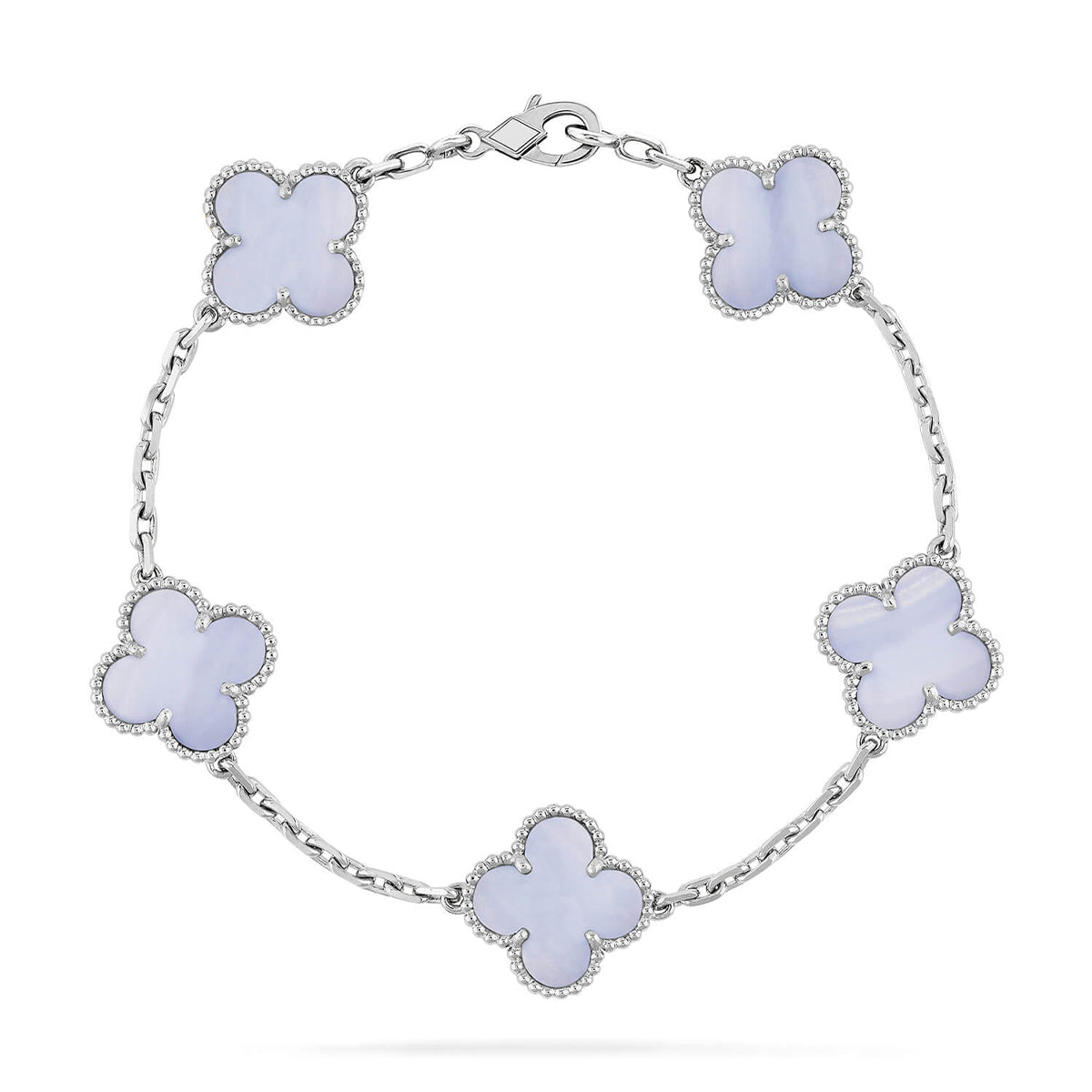 [Glimmer] CLOVER 5 モチーフ パープルカルセドニー ブレスレット コレクション