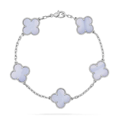 [Glimmer] CLOVER 5 モチーフ パープルカルセドニー ブレスレット コレクション