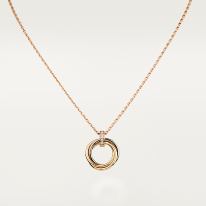 [Glimmer]TRINITY NECKLACE GOLD  DIAMONDS