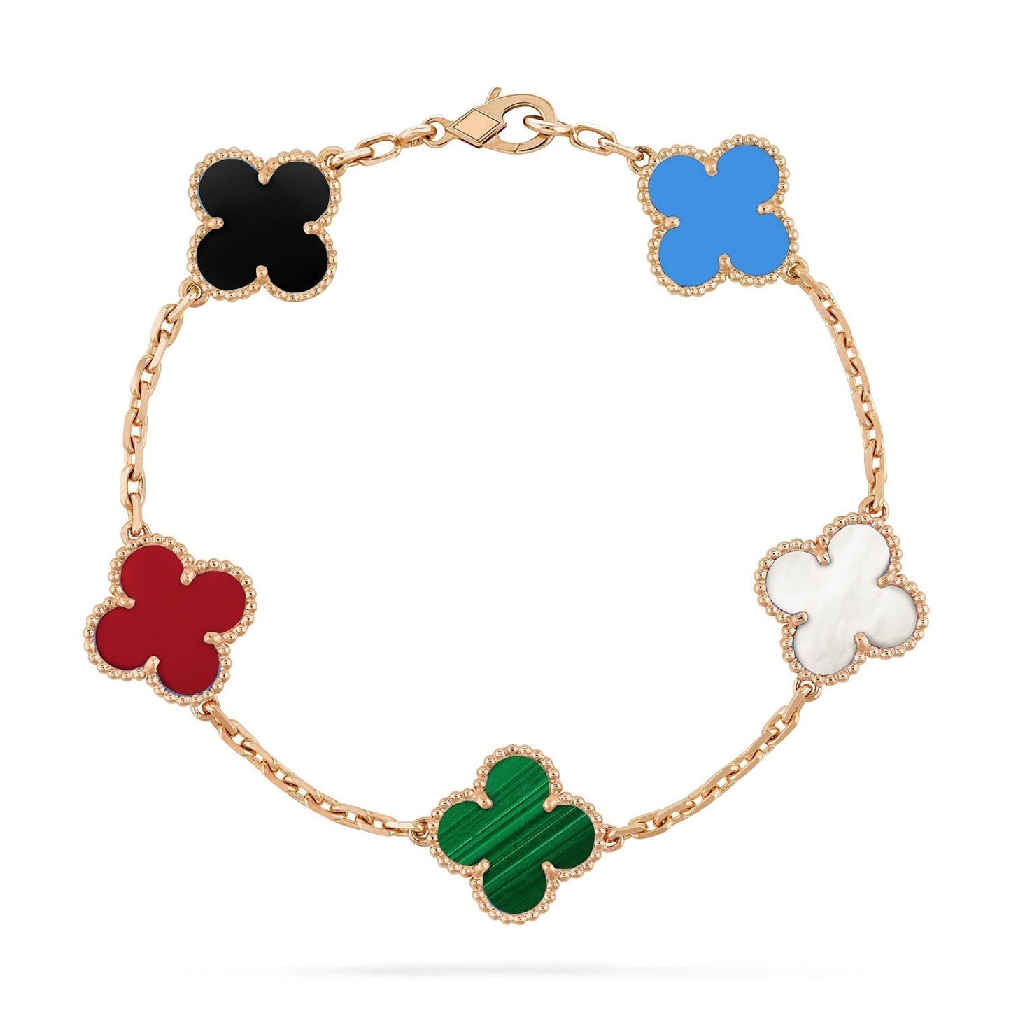 [Glimmer]CLOVER 5 MOTIFS MULTICOLOR BRACELET