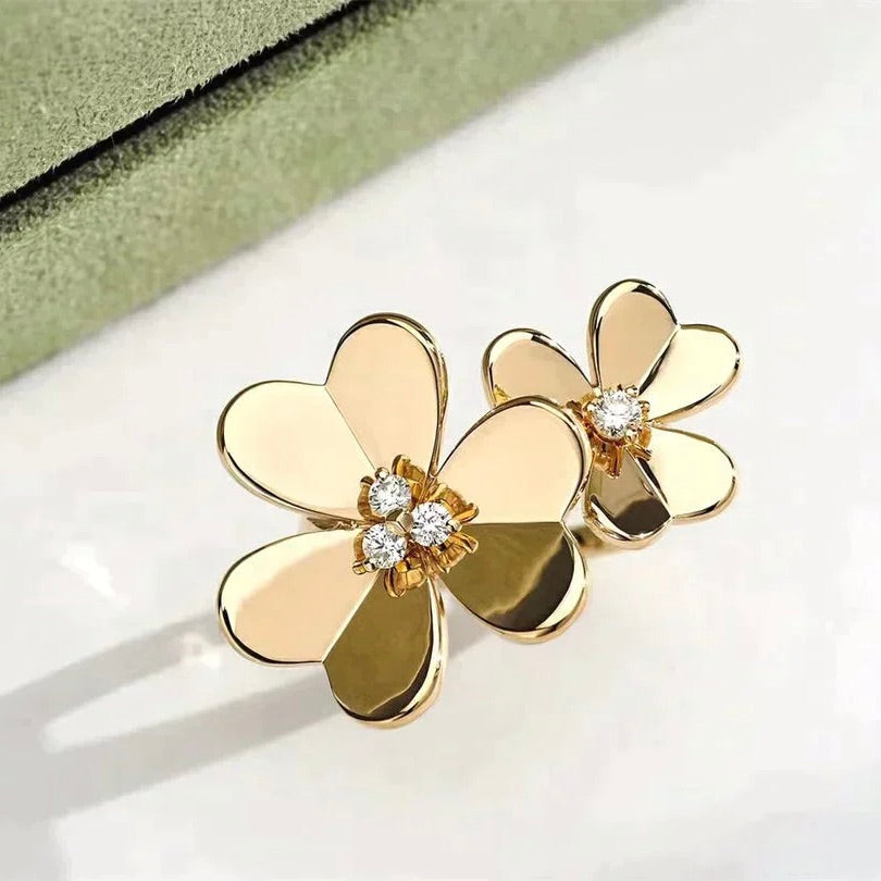 [Glimmer]CLOVER COMOS GOLD DIAMOND RING