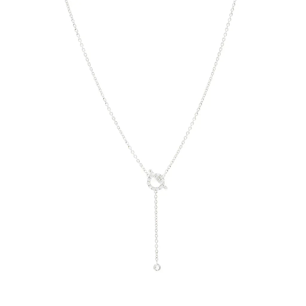 [Glimmer]FINESSE SILVER DIAMOND NECKLACE