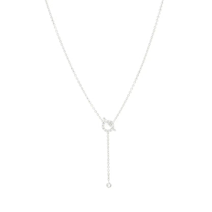 [Glimmer]FINESSE SILVER DIAMOND NECKLACE