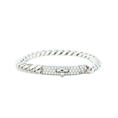 [Glimmer]KELLY CHAIN SILVER DIAMOND BRACELET
