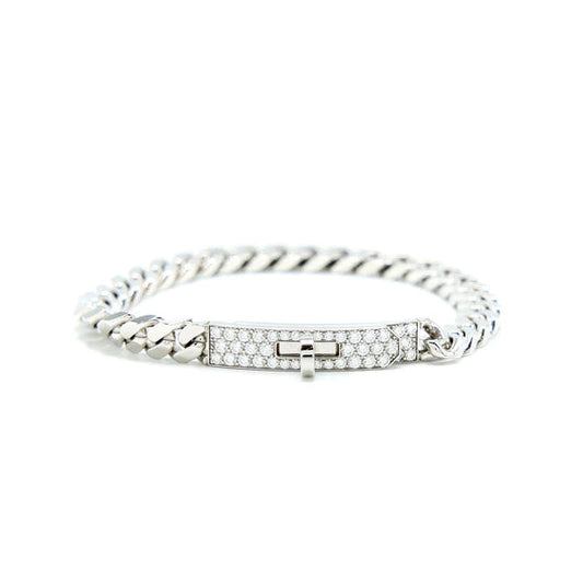 [Glimmer]KELLY CHAIN SILVER DIAMOND BRACELET