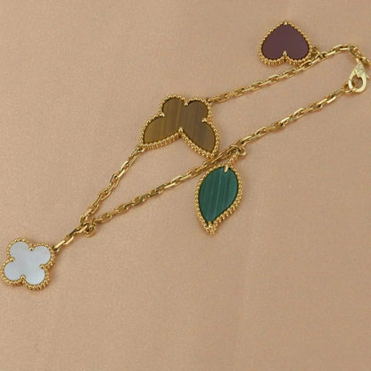 [Glimmer]LUCKY SPRING 5 MOTIF GOLD BRACELET