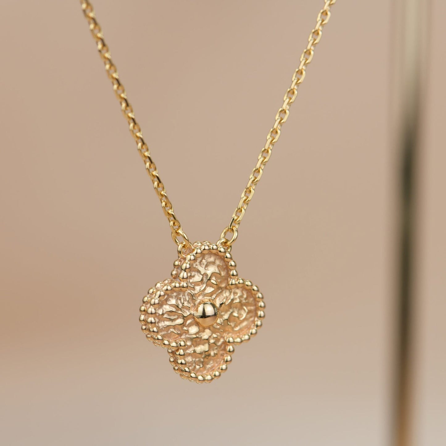 [Glimmer]CLOVER 15MM  BRONZING NECKLACE