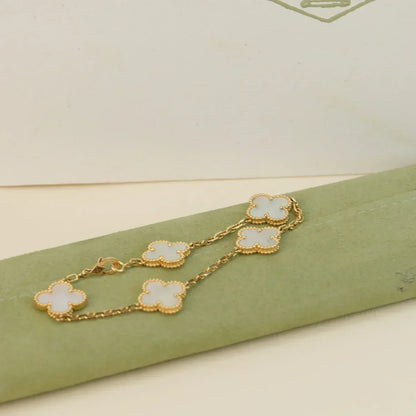 [Glimmer]CLOVER WHITE PEARL MOP 5 MOTIF BRACELET COLLECTION