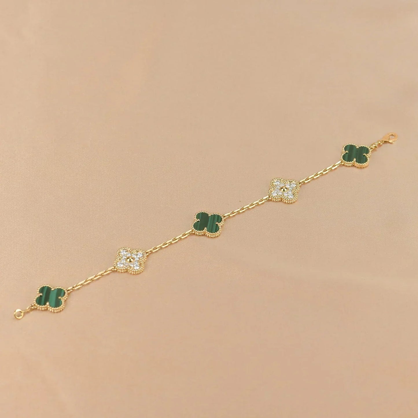 [Glimmer] CLOVER 5 MOTIF MALACHITE ブレスレット コレクション