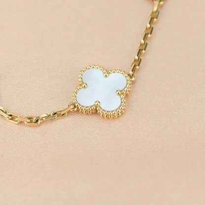 [Glimmer]CLOVER WHITE PEARL MOP 5 MOTIF BRACELET COLLECTION