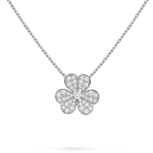 [Glimmer]CLOVER DIAMOND NECKLACE SILVER