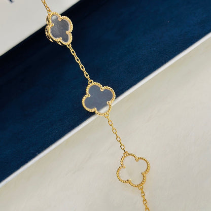 [Glimmer]CLOVER 5 MOTIF ROCK CRYSTAL BRACELET