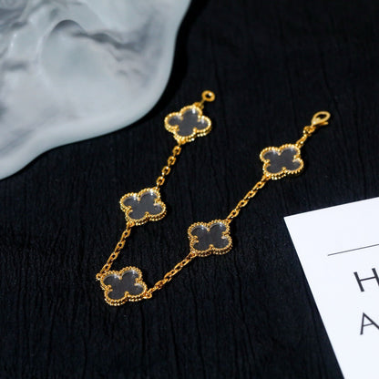 [Glimmer]CLOVER 5 MOTIF ROCK CRYSTAL BRACELET