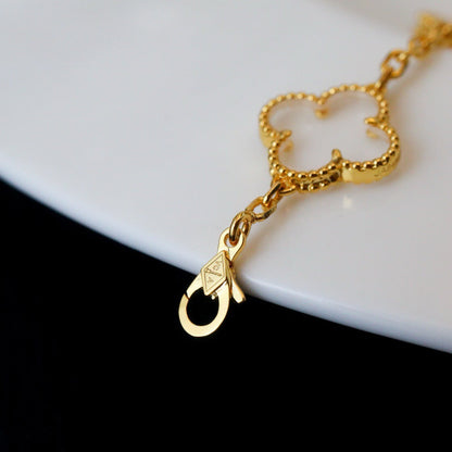 [Glimmer]CLOVER 5 MOTIF ROCK CRYSTAL BRACELET