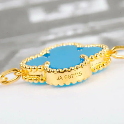 [Glimmer] CLOVER 5 MOTIF TURQUOISE BRACELET COLLECTION
