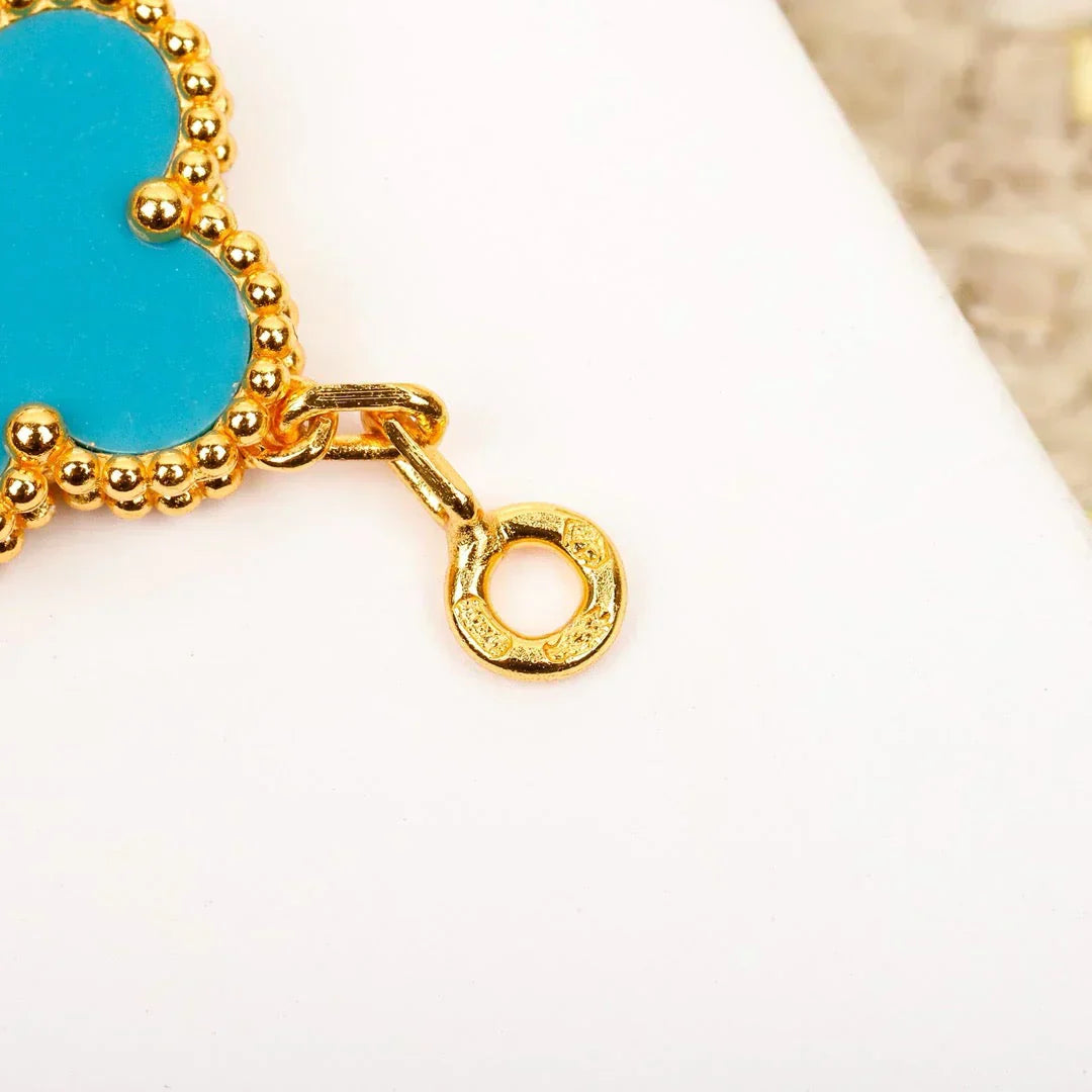 [Glimmer] CLOVER 5 MOTIF TURQUOISE BRACELET COLLECTION