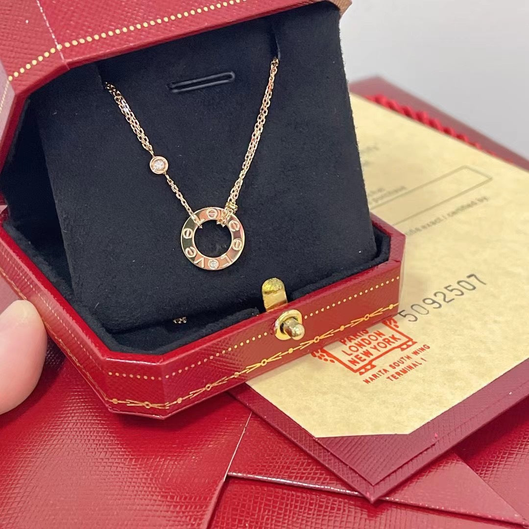 [Glimmer]LOVE NECKLACE 16MM 2 DIAMONDS