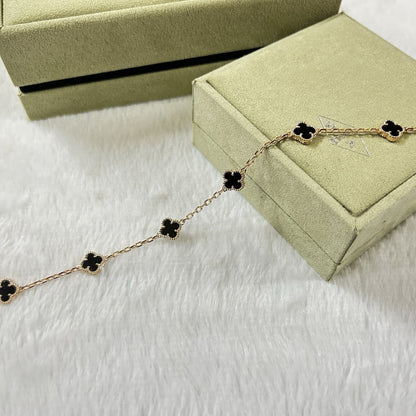 [Glimmer]CLOVER 6 MOTIF  ONYXS BRACELET-w