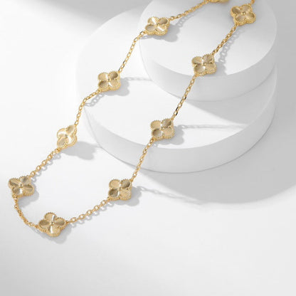 [Glimmer]CLOVER 10 MOTIFS LASER NECKLACE