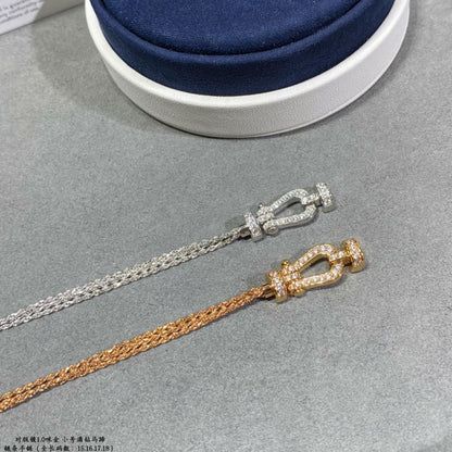[Glimmer]フォース スモール ホースシュー ダイヤモンド チェーン ロープ ブレスレット
