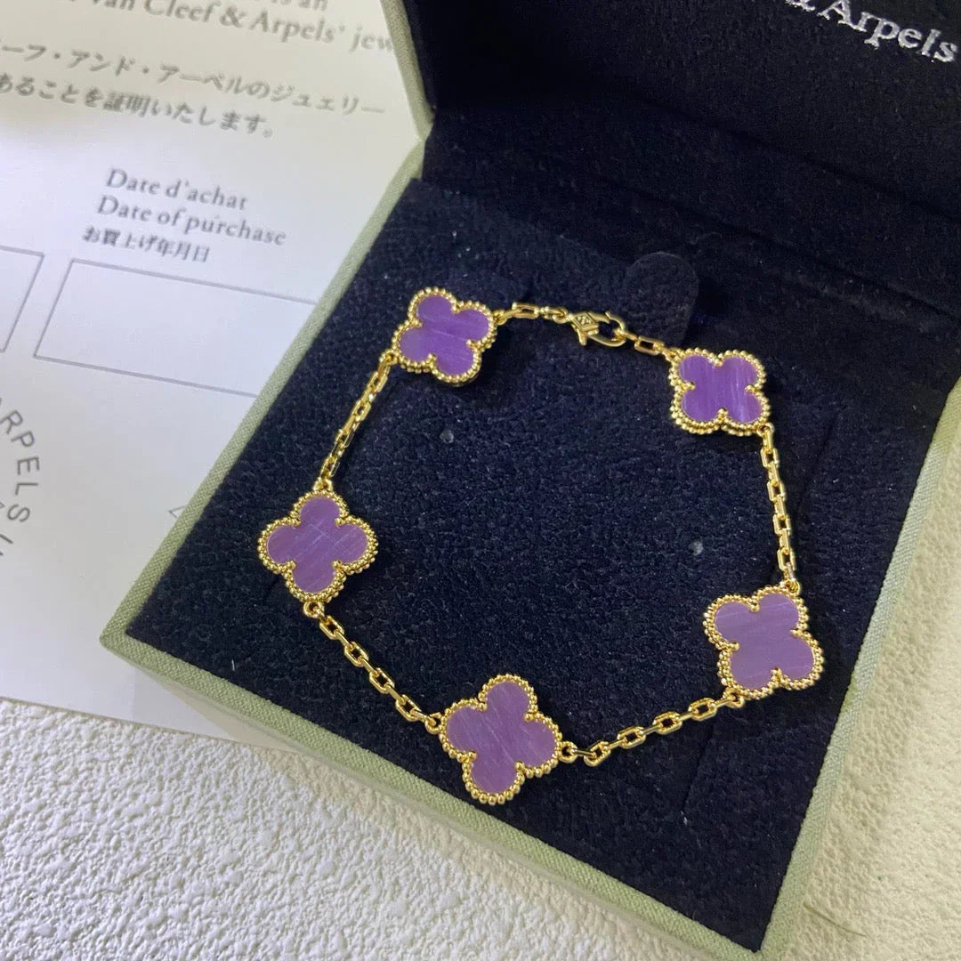 [Glimmer] CLOVER 5 MOTIF VIOLET BRACELET COLLECTION