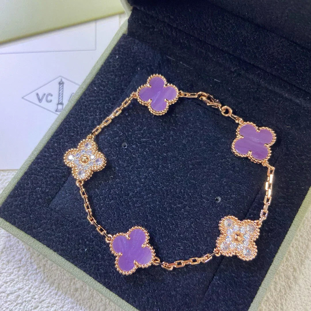 [Glimmer] CLOVER 5 MOTIF VIOLET BRACELET COLLECTION