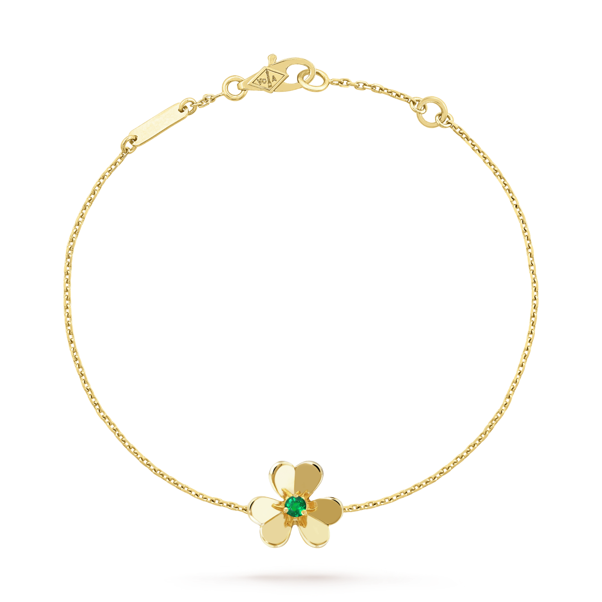 [Glimmer]FRIVOLE GOLD FLOWER PINK MALACHITE BRACELET