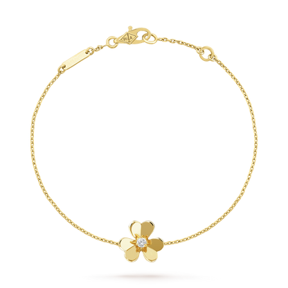 [Glimmer]FRIVOLE GOLD FLOWER PINK MALACHITE BRACELET