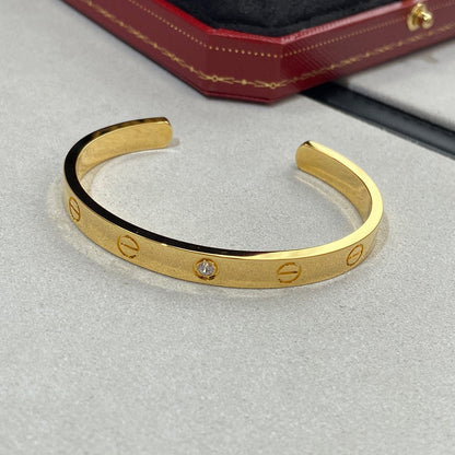 [Glimmer]LOVE BRACELET 6.1MM 1 DIAMOND OPEN CUFF