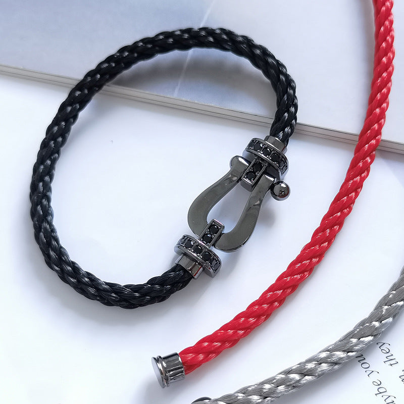 [Glimmer]フォースラージシリーズ ホースシュー ブラックサムライ ブレスレット