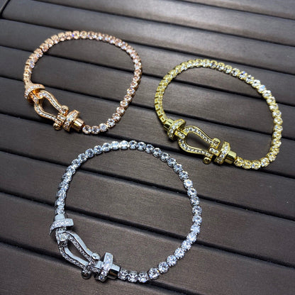 [Glimmer]FORCE  HORSESHOE  DIAMOND TENNIS BRACELET