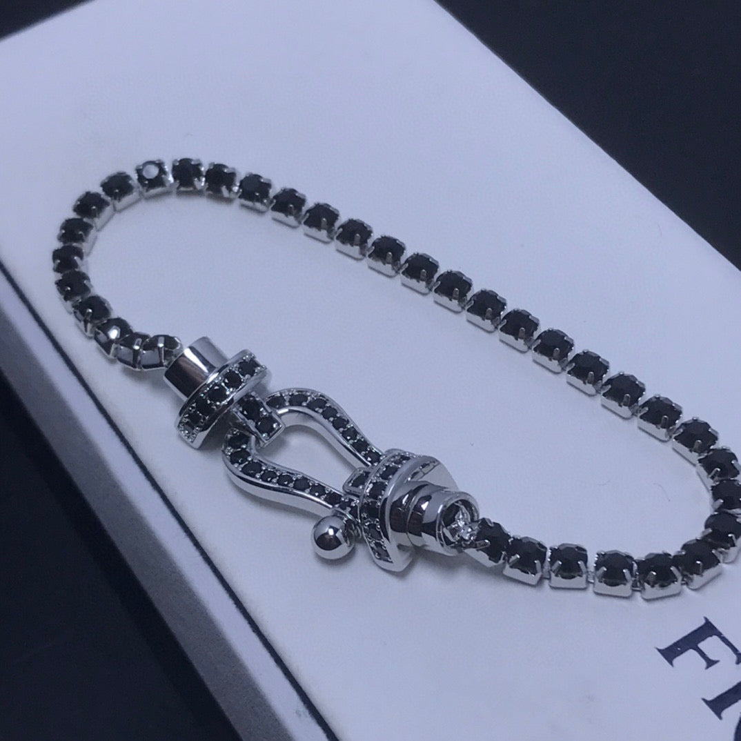[Glimmer]FORCE  LARGE HORSESHOE FULL DIAMOND TENNIS BRACELET