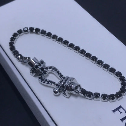 [Glimmer]FORCE  LARGE HORSESHOE FULL DIAMOND TENNIS BRACELET