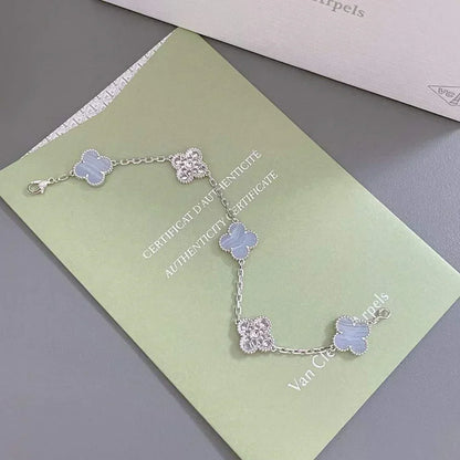 [Glimmer] CLOVER 5 モチーフ パープルカルセドニー ブレスレット コレクション