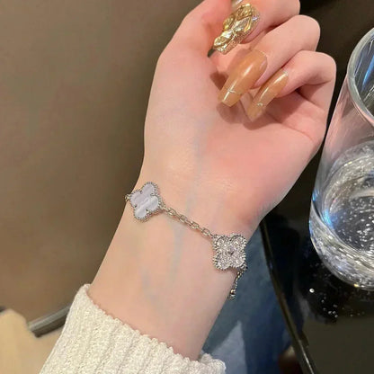 [Glimmer] CLOVER 5 モチーフ パープルカルセドニー ブレスレット コレクション